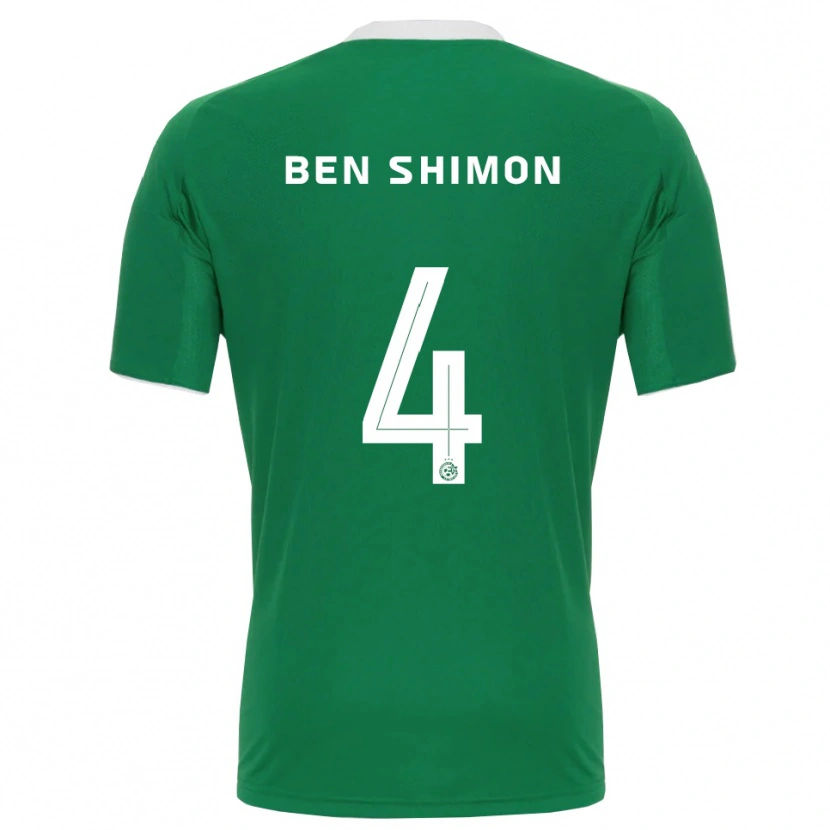 Danxen Criança Camisola Elad Ben Shimon #4 Verde Branco Principal 2025/26 Camisa