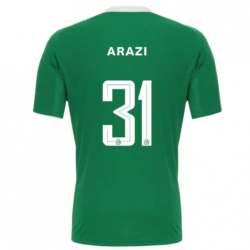 Danxen Criança Camisola Amit Arazi #31 Verde Branco Principal 2025/26 Camisa
