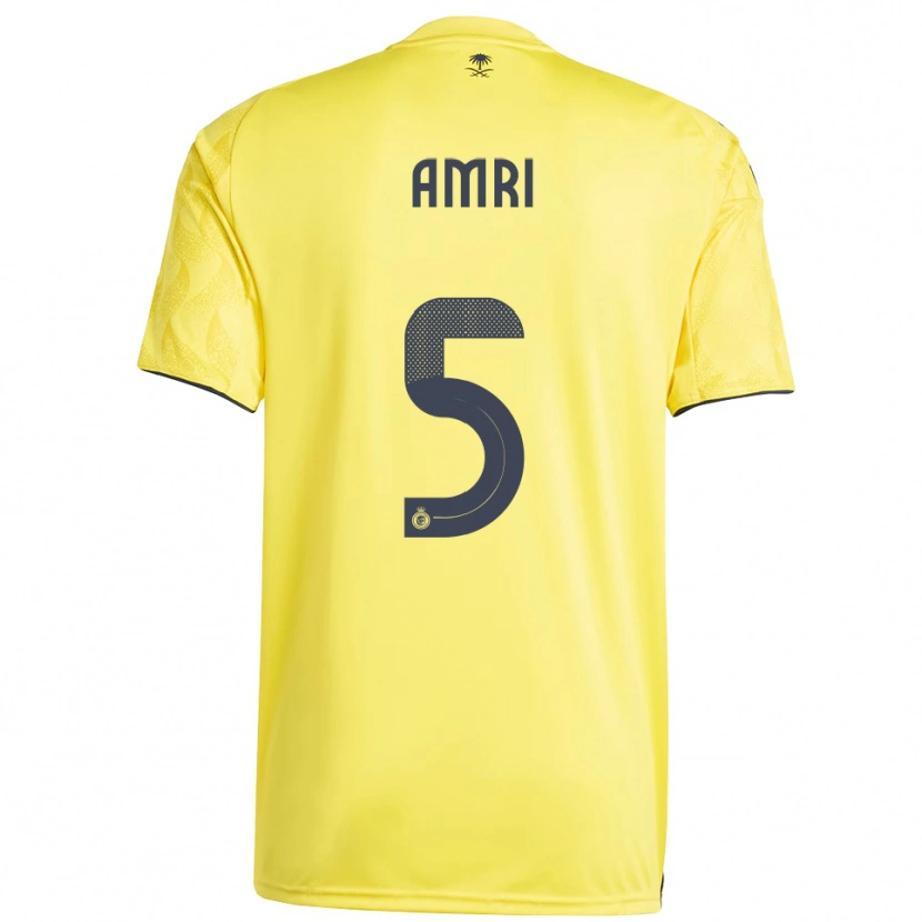 Danxen Criança Camisola Abdulelah Al-Amri #5 Amarelo Preto Principal 2025/26 Camisa