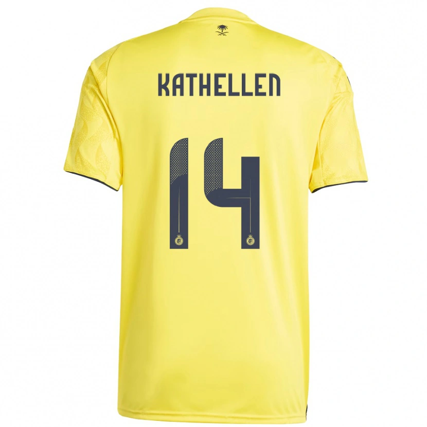 Danxen Criança Camisola Kathellen Sousa Feitoza #14 Amarelo Preto Principal 2025/26 Camisa