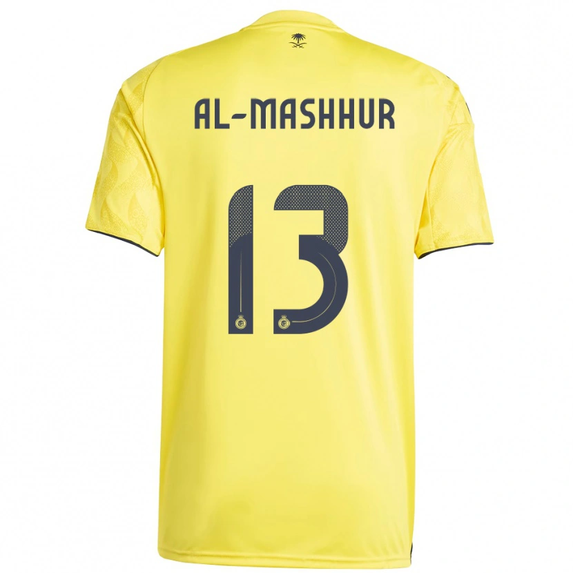 Danxen Criança Camisola Fawaz Al-Mashhur #13 Amarelo Preto Principal 2025/26 Camisa