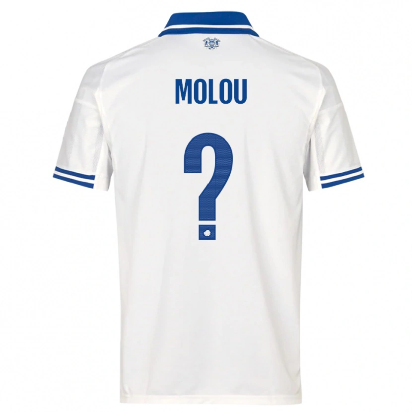 Danxen Criança Camisola Yvann Molou #0 Branco Azul Principal 2025/26 Camisa