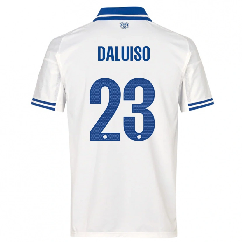 Danxen Criança Camisola Christoffer Daluiso #23 Branco Azul Principal 2025/26 Camisa