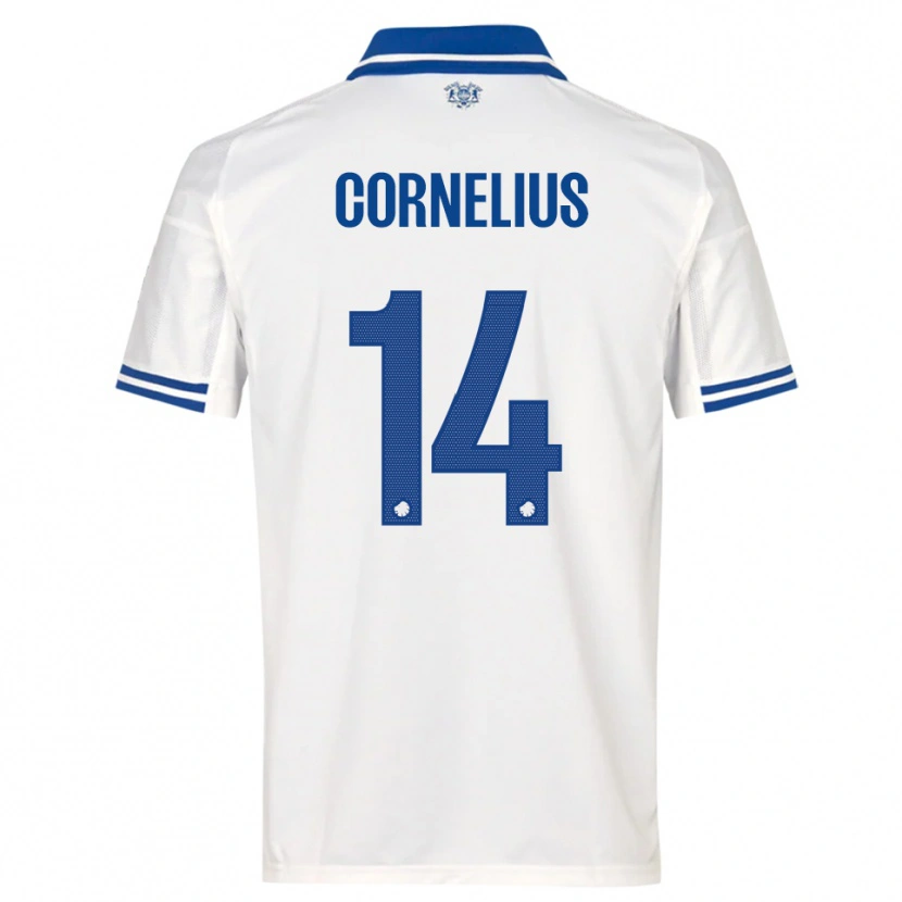 Danxen Criança Camisola Andreas Cornelius #14 Branco Azul Principal 2025/26 Camisa