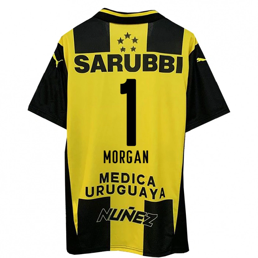 Danxen Criança Camisola Kevin Morgan #1 Amarelo Preto Principal 2025/26 Camisa