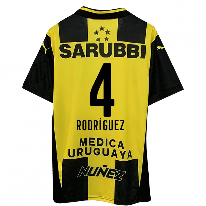 Danxen Criança Camisola Guzmán Rodríguez #4 Amarelo Preto Principal 2025/26 Camisa