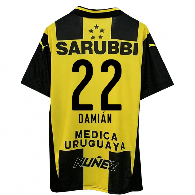 Danxen Criança Camisola Damián Suárez #22 Amarelo Preto Principal 2025/26 Camisa