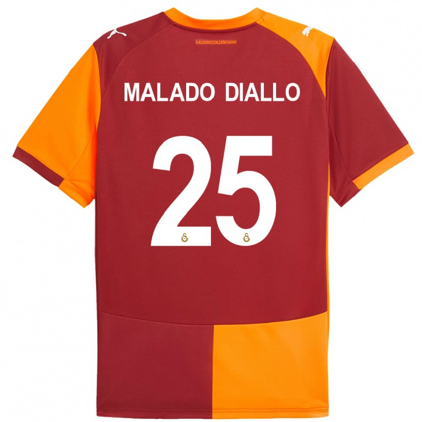 Danxen Criança Camisola Hapsatou Malado Diallo #25 Vermelho Laranja Principal 2025/26 Camisa