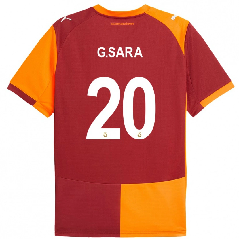 Danxen Criança Camisola Gabriel Sara #20 Vermelho Laranja Principal 2025/26 Camisa