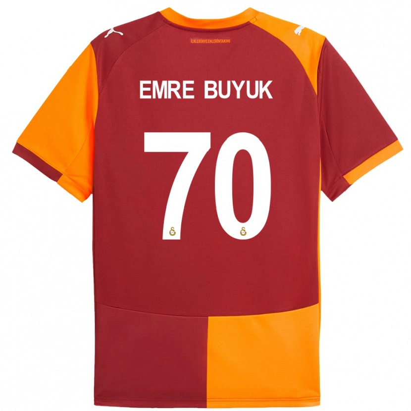 Danxen Criança Camisola Enes Emre Büyük #70 Vermelho Laranja Principal 2025/26 Camisa