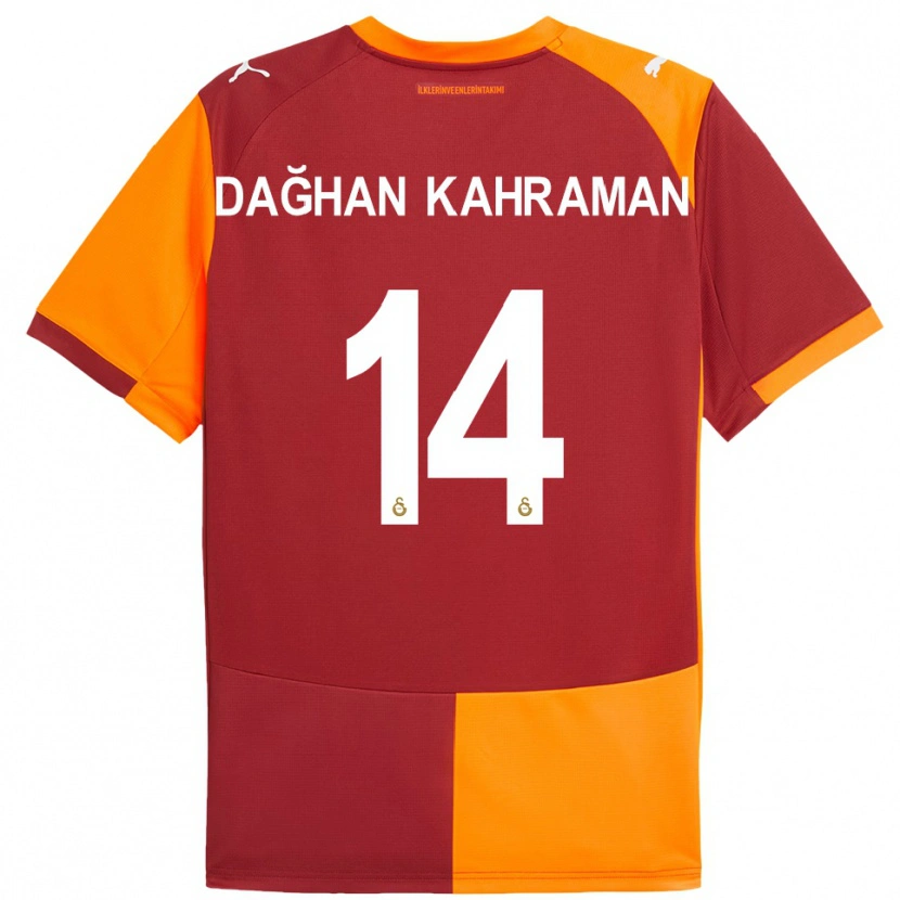 Danxen Criança Camisola Yusuf Dağhan Kahraman #14 Vermelho Laranja Principal 2025/26 Camisa
