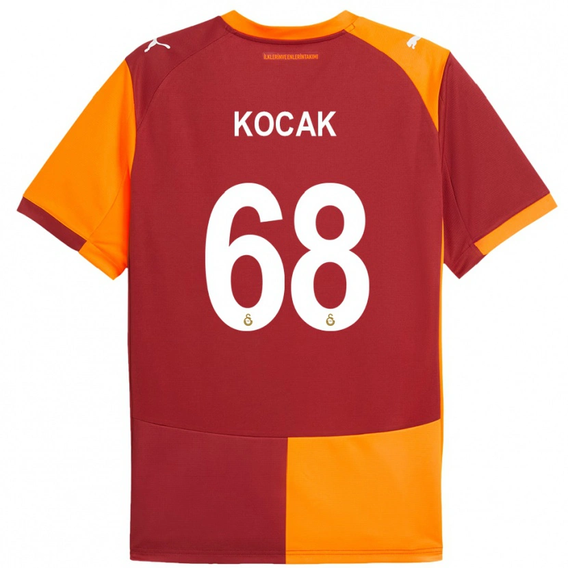 Danxen Criança Camisola Furkan Koçak #68 Vermelho Laranja Principal 2025/26 Camisa