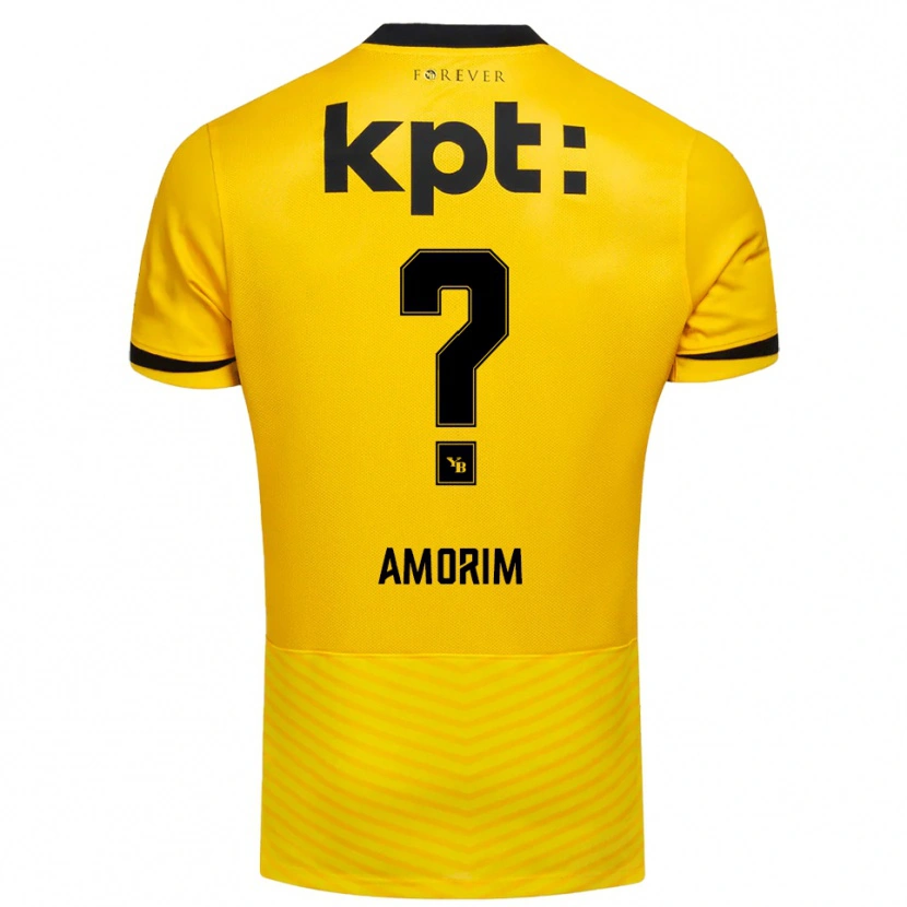 Danxen Criança Camisola Rui Amorim #0 Amarelo Preto Principal 2025/26 Camisa
