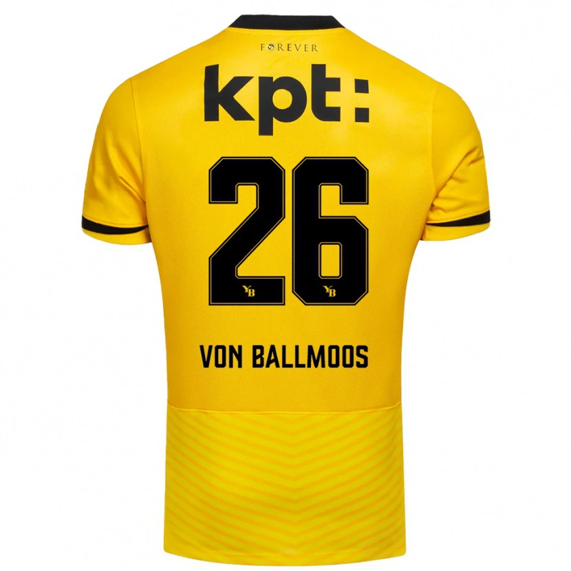 Danxen Criança Camisola David Von Ballmoos #26 Amarelo Preto Principal 2025/26 Camisa
