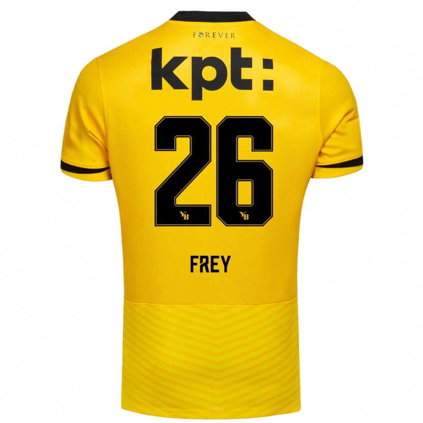 Danxen Criança Camisola Laura Frey #26 Amarelo Preto Principal 2025/26 Camisa