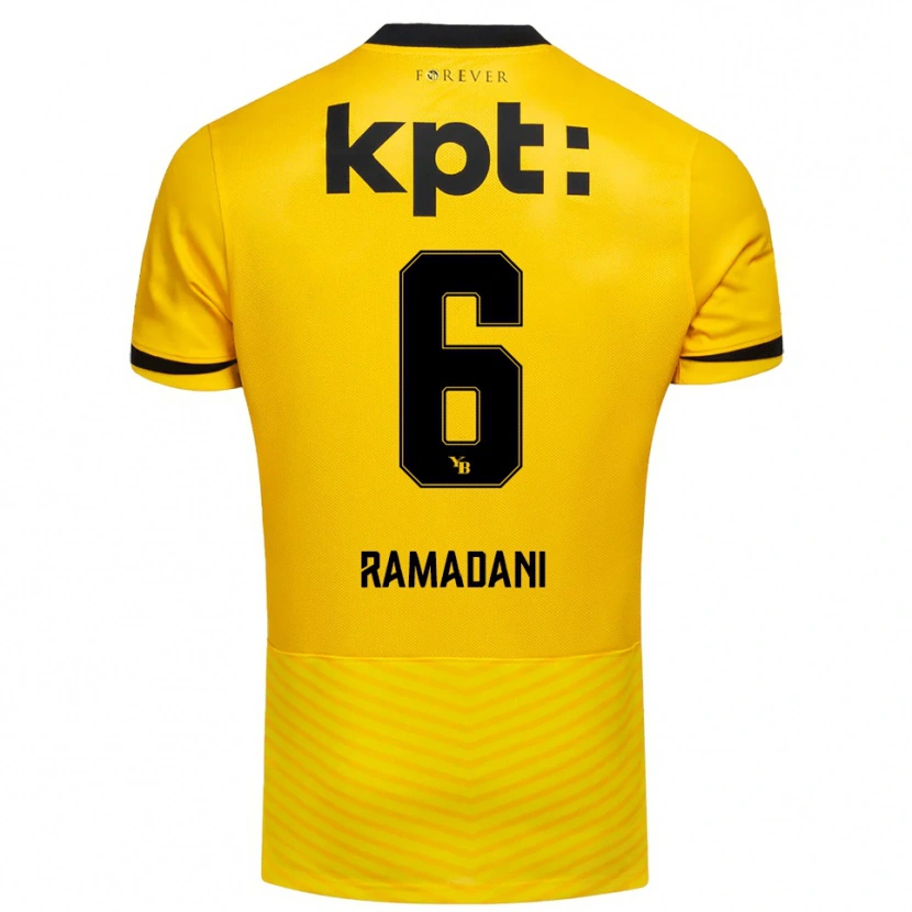 Danxen Criança Camisola Leon Ramadani #6 Amarelo Preto Principal 2025/26 Camisa