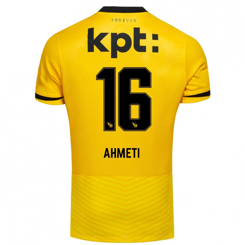 Danxen Criança Camisola Donart Ahmeti #16 Amarelo Preto Principal 2025/26 Camisa