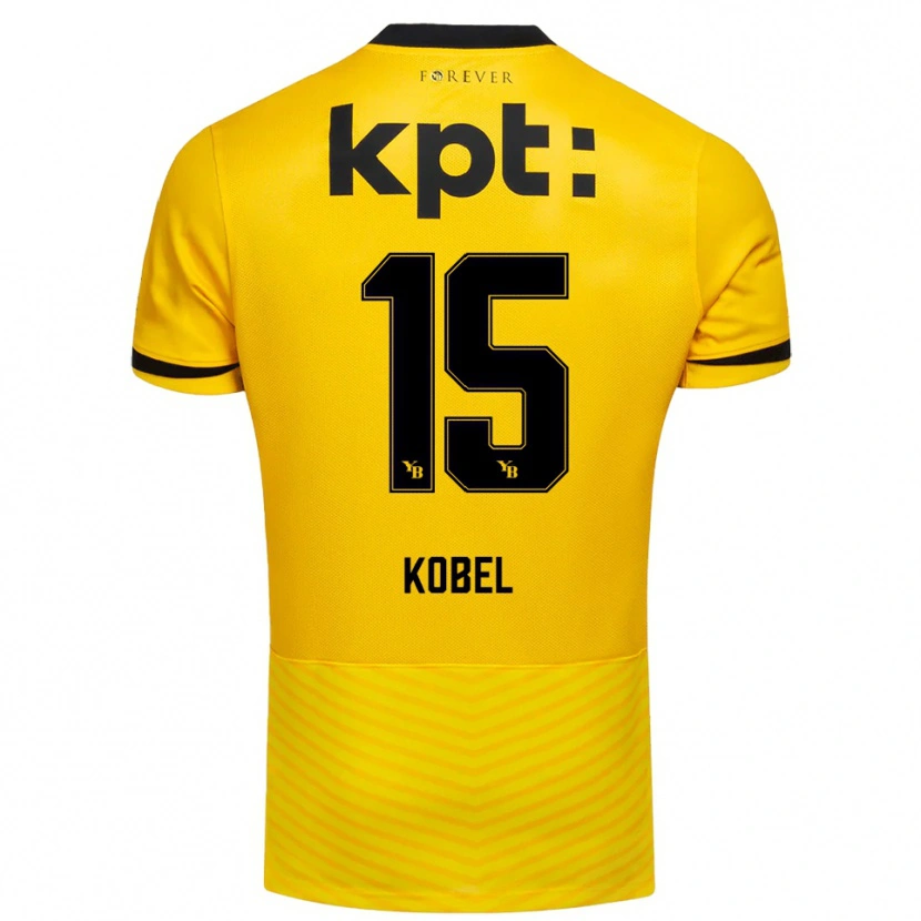 Danxen Criança Camisola Jori Kobel #15 Amarelo Preto Principal 2025/26 Camisa