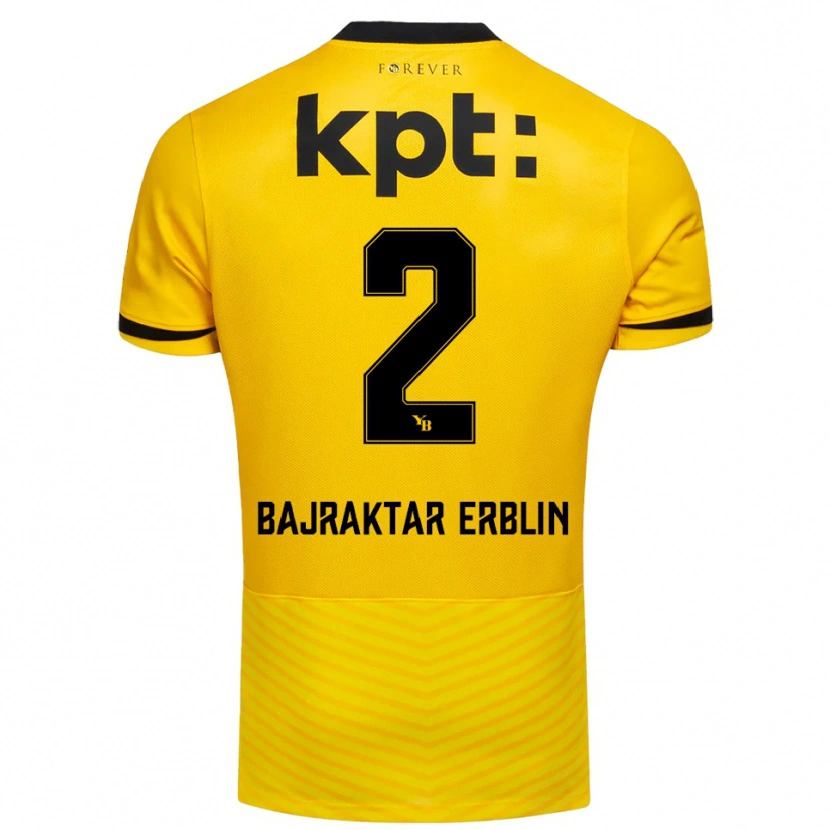 Danxen Criança Camisola Erblin Bajraktar #2 Amarelo Preto Principal 2025/26 Camisa