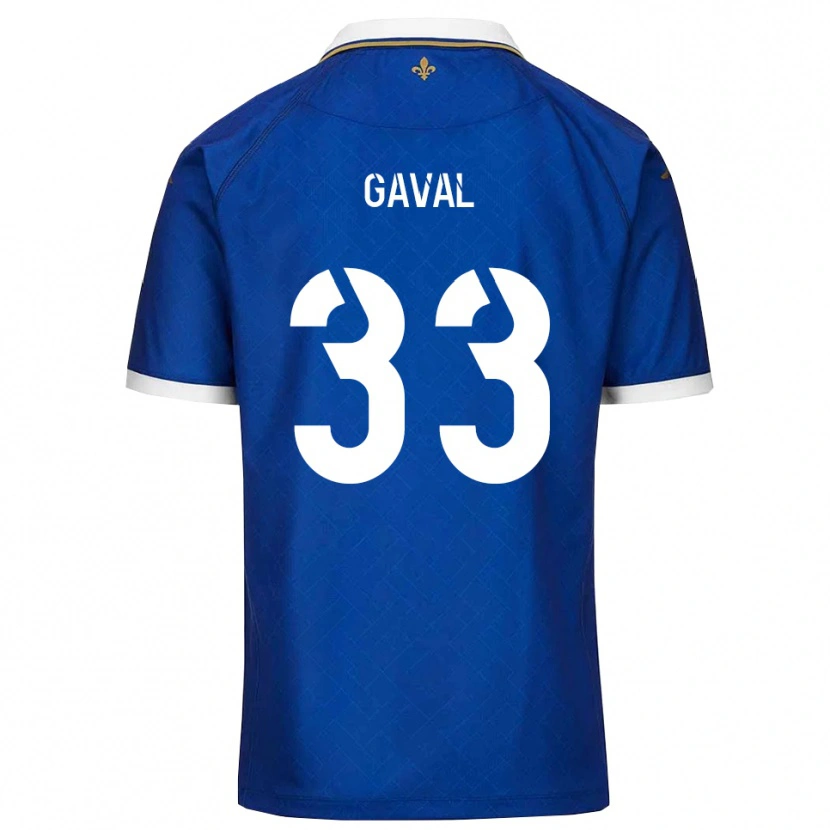 Danxen Criança Camisola Aimé Gaval #33 Azul Dourado Principal 2025/26 Camisa