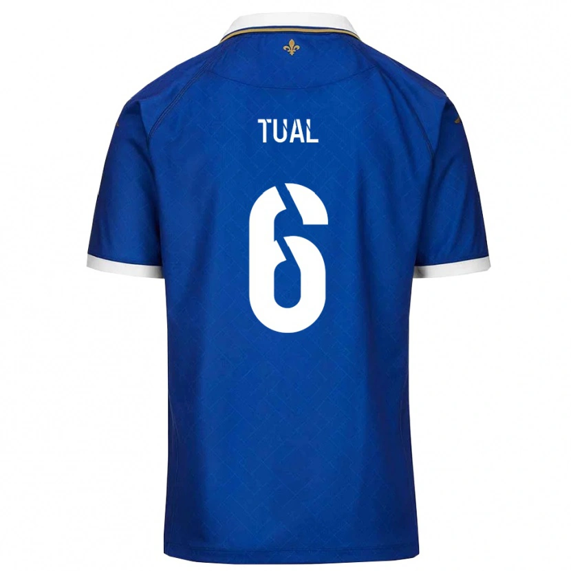 Danxen Criança Camisola Mathys Tual #6 Azul Dourado Principal 2025/26 Camisa