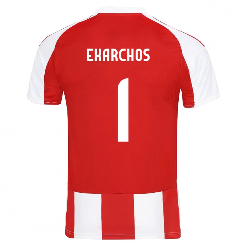 Danxen Criança Camisola Alexandros Exarchos #1 Vermelho Branco Principal 2025/26 Camisa