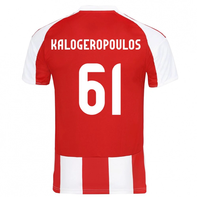 Danxen Criança Camisola Alexios Kalogeropoulos #61 Vermelho Branco Principal 2025/26 Camisa