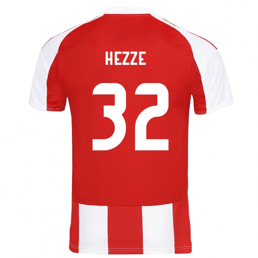 Danxen Criança Camisola Santiago Hezze #32 Vermelho Branco Principal 2025/26 Camisa