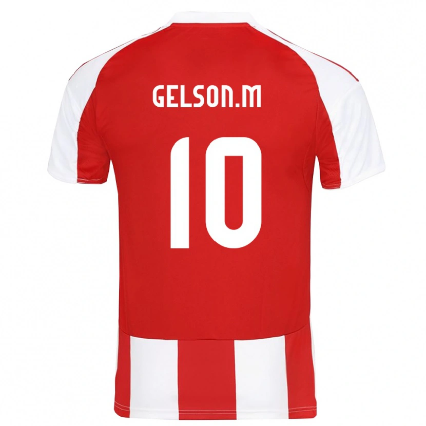 Danxen Criança Camisola Gelson Martins #10 Vermelho Branco Principal 2025/26 Camisa