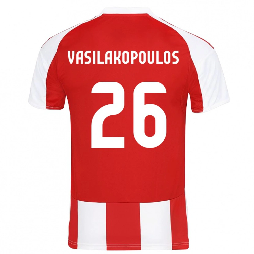 Danxen Criança Camisola Sarantos Vasilakopoulos #26 Vermelho Branco Principal 2025/26 Camisa