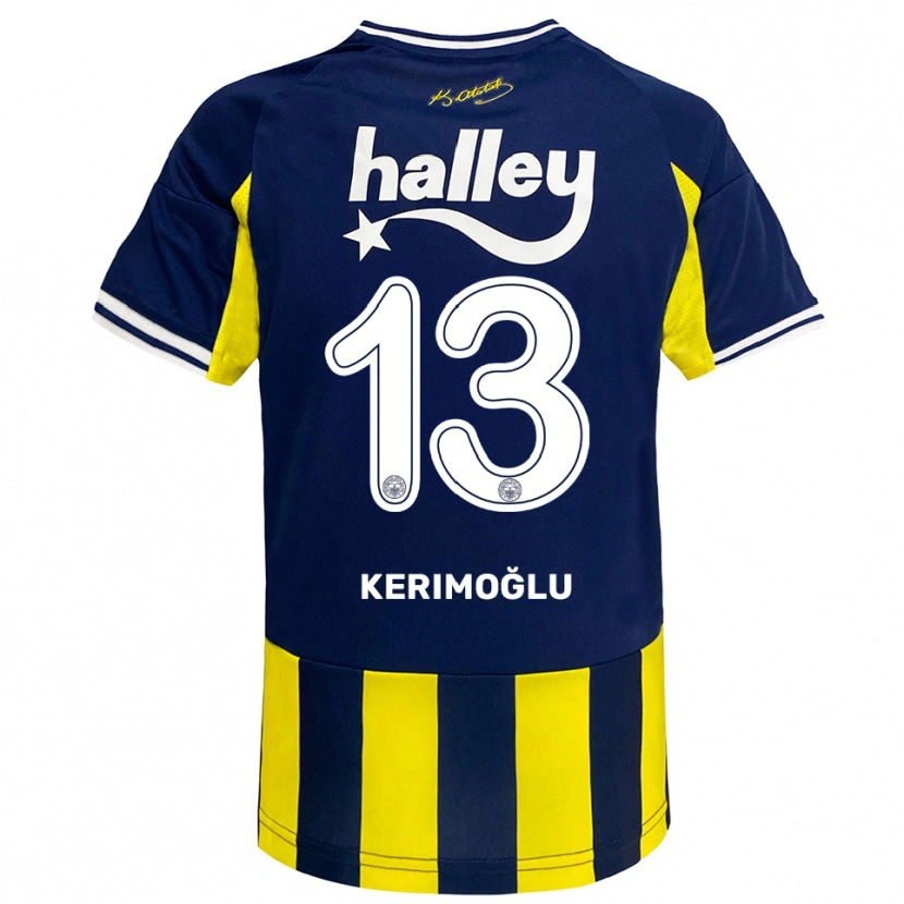 Danxen Criança Camisola Zeynep Kerimoğlu #13 Amarelo Marinho Branco Principal 2025/26 Camisa