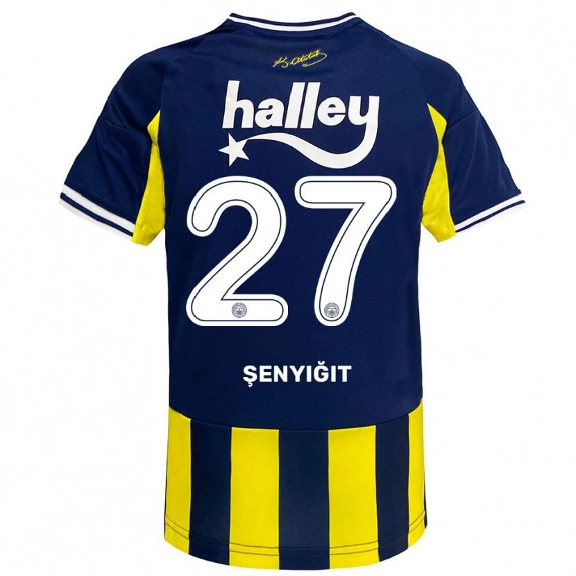 Danxen Criança Camisola Enes Şenyiğit #27 Amarelo Marinho Branco Principal 2025/26 Camisa