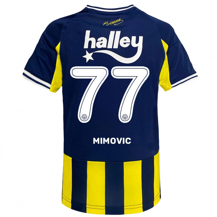 Danxen Criança Camisola Ognjen Mimovic #77 Amarelo Marinho Branco Principal 2025/26 Camisa