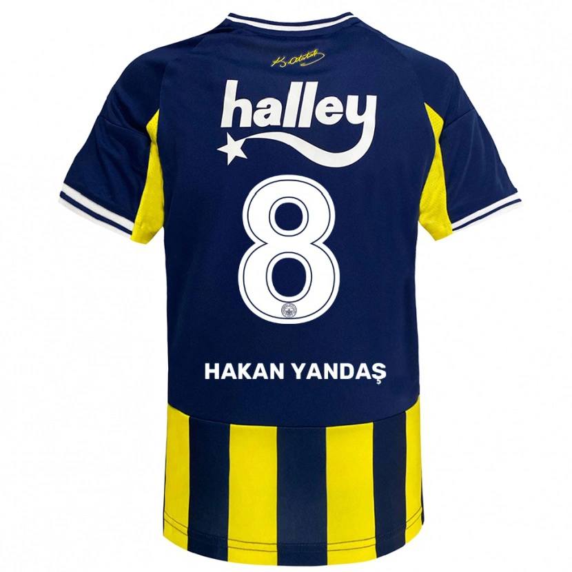 Danxen Criança Camisola Mert Hakan Yandaş #8 Amarelo Marinho Branco Principal 2025/26 Camisa
