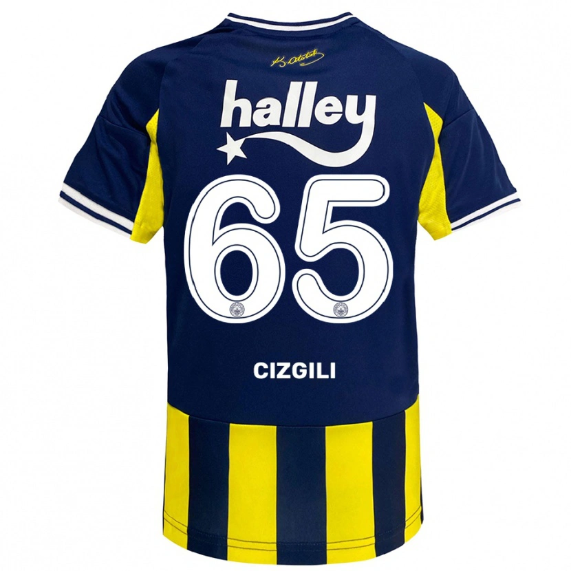 Danxen Criança Camisola Muharrem Cizgili #65 Amarelo Marinho Branco Principal 2025/26 Camisa