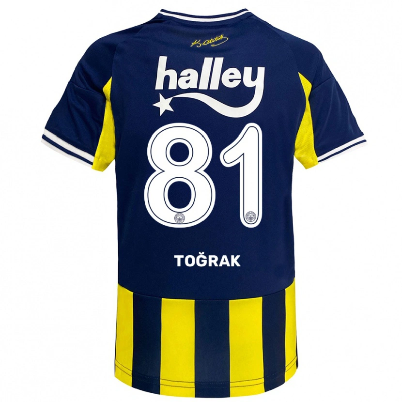 Danxen Criança Camisola Şükür Toğrak #81 Amarelo Marinho Branco Principal 2025/26 Camisa