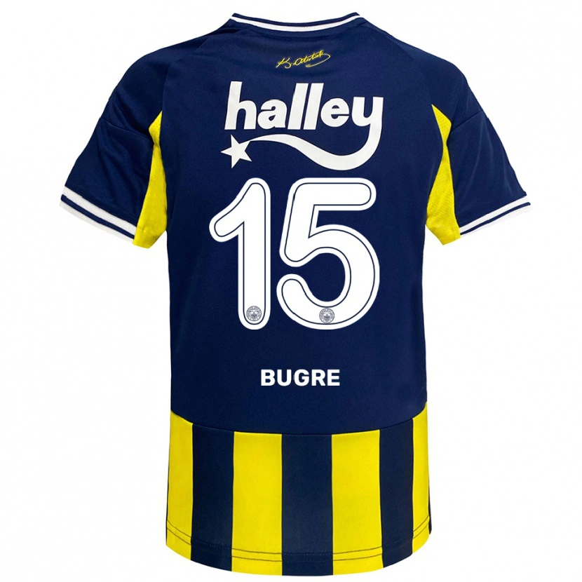 Danxen Criança Camisola Azumah Bugre #15 Amarelo Marinho Branco Principal 2025/26 Camisa
