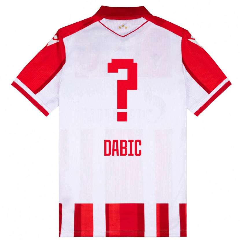 Danxen Criança Camisola Stefan Dabic #0 Vermelho Branco Principal 2025/26 Camisa