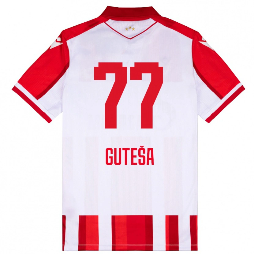 Danxen Criança Camisola Ivan Guteša #77 Vermelho Branco Principal 2025/26 Camisa