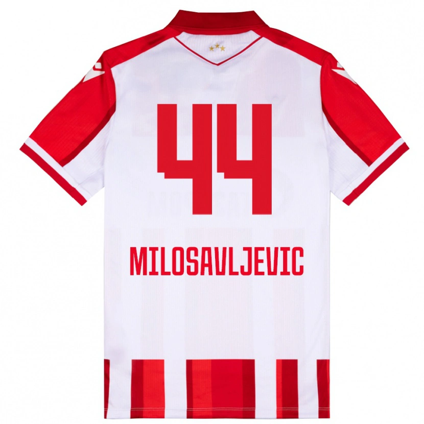 Danxen Criança Camisola Veljko Milosavljevic #44 Vermelho Branco Principal 2025/26 Camisa