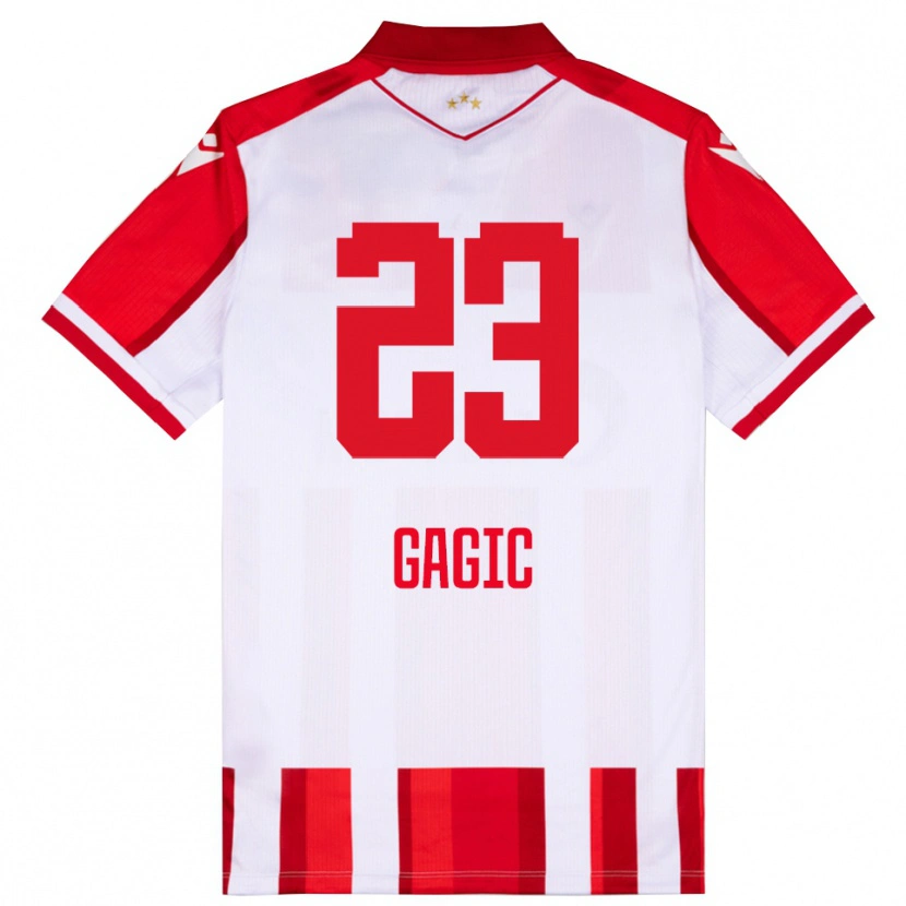 Danxen Criança Camisola Matija Gagic #23 Vermelho Branco Principal 2025/26 Camisa