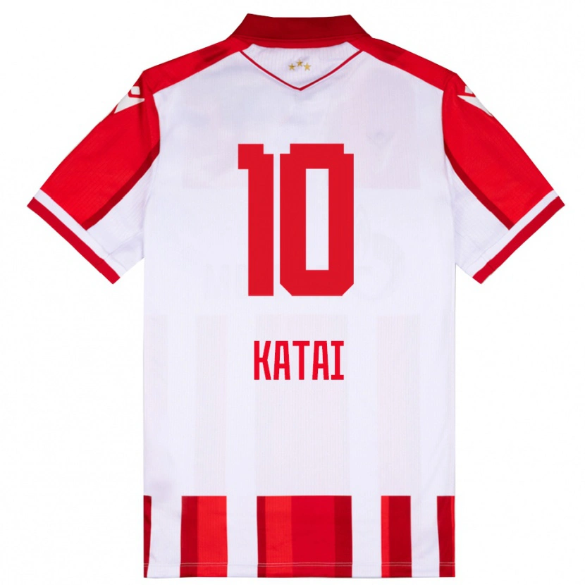 Danxen Criança Camisola Aleksandar Katai #10 Vermelho Branco Principal 2025/26 Camisa