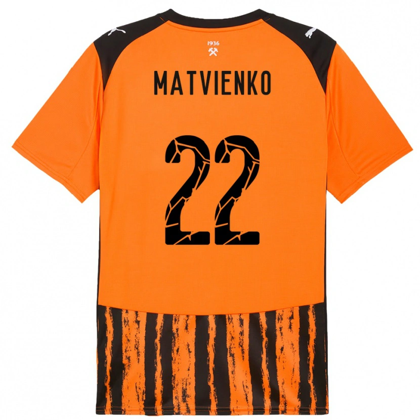 Danxen Criança Camisola Mykola Matvienko #22 Laranja Preto Principal 2025/26 Camisa