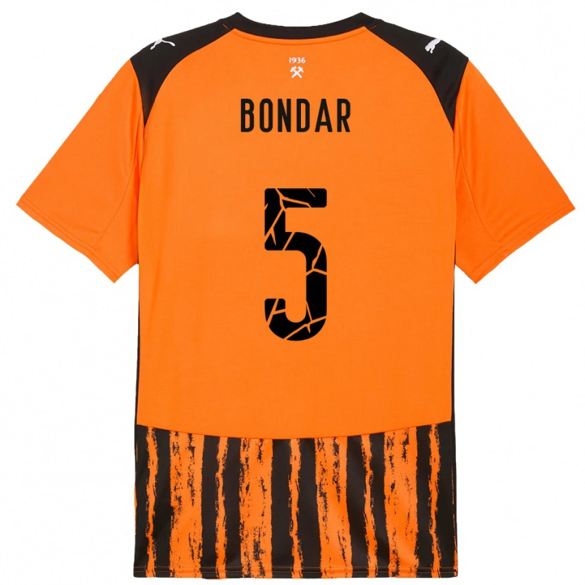 Danxen Criança Camisola Valeriy Bondar #5 Laranja Preto Principal 2025/26 Camisa