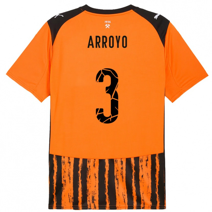 Danxen Criança Camisola Diego Arroyo #3 Laranja Preto Principal 2025/26 Camisa