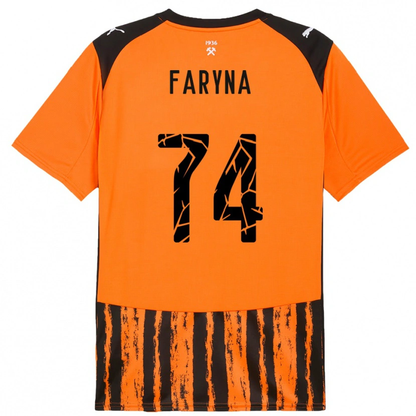 Danxen Criança Camisola Maryan Faryna #74 Laranja Preto Principal 2025/26 Camisa