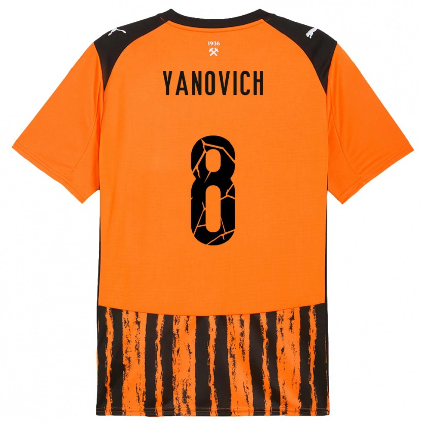 Danxen Criança Camisola Yevgen Yanovich #8 Laranja Preto Principal 2025/26 Camisa