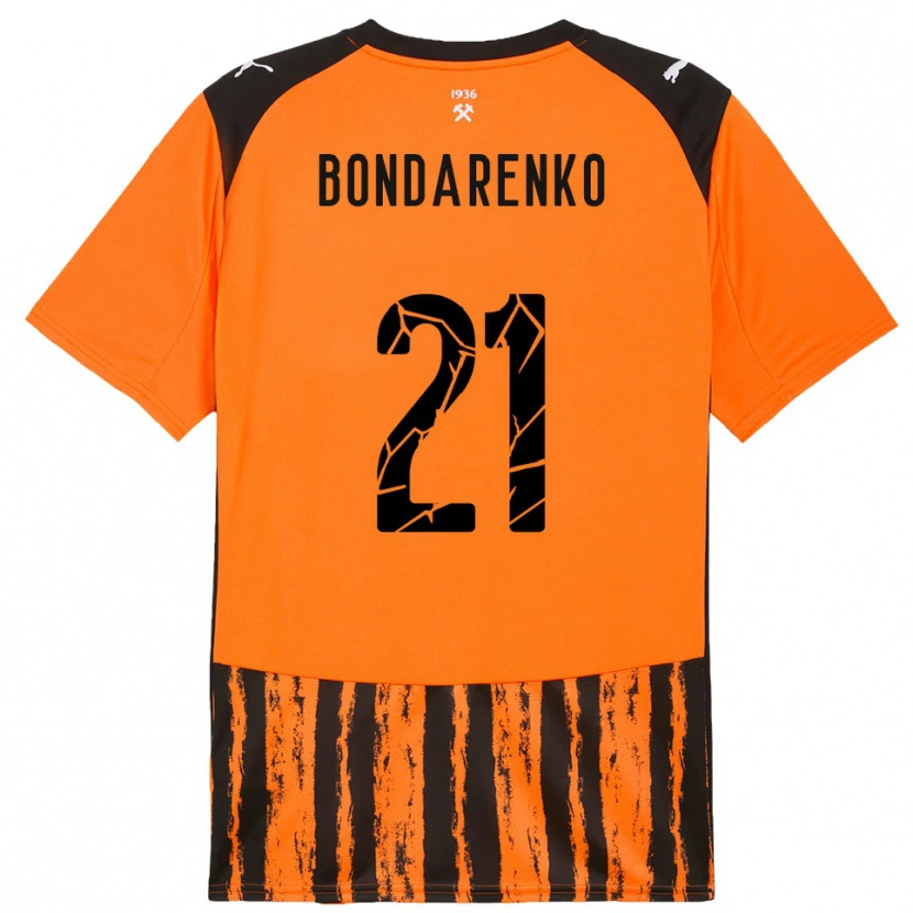 Danxen Criança Camisola Artem Bondarenko #21 Laranja Preto Principal 2025/26 Camisa