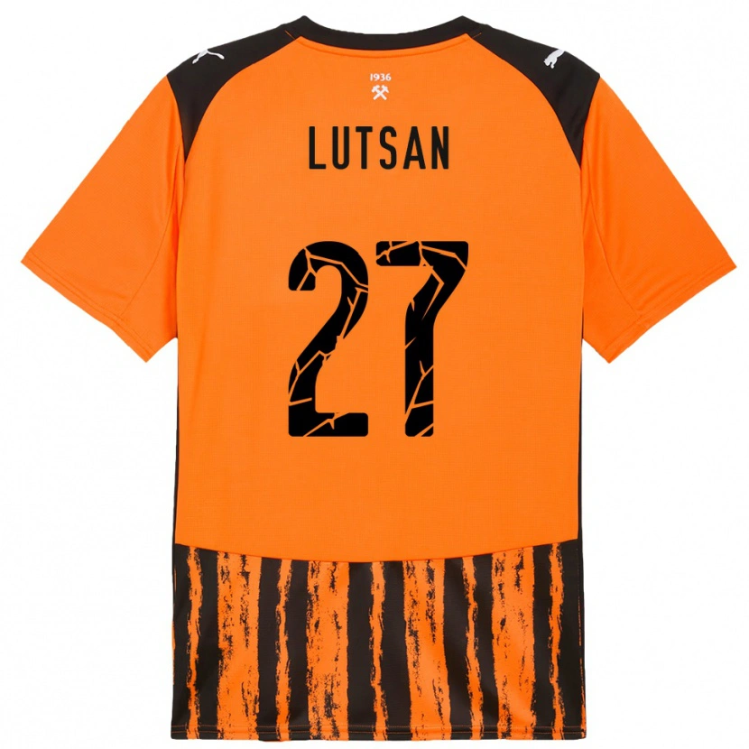 Danxen Criança Camisola Sofiia Lutsan #27 Laranja Preto Principal 2025/26 Camisa