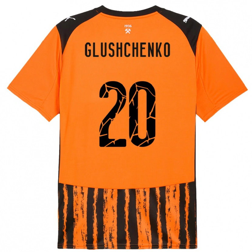 Danxen Criança Camisola Anton Glushchenko #20 Laranja Preto Principal 2025/26 Camisa
